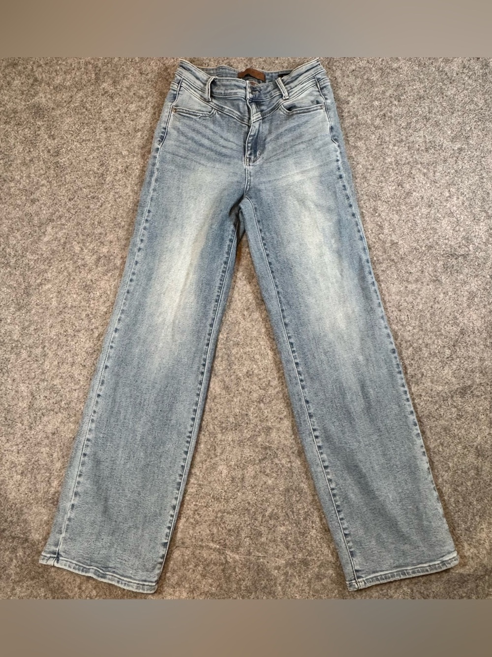 Judy Blue Retro Wide Jeans 5/27 High Rise Light Wash Wide Leg Stretch
